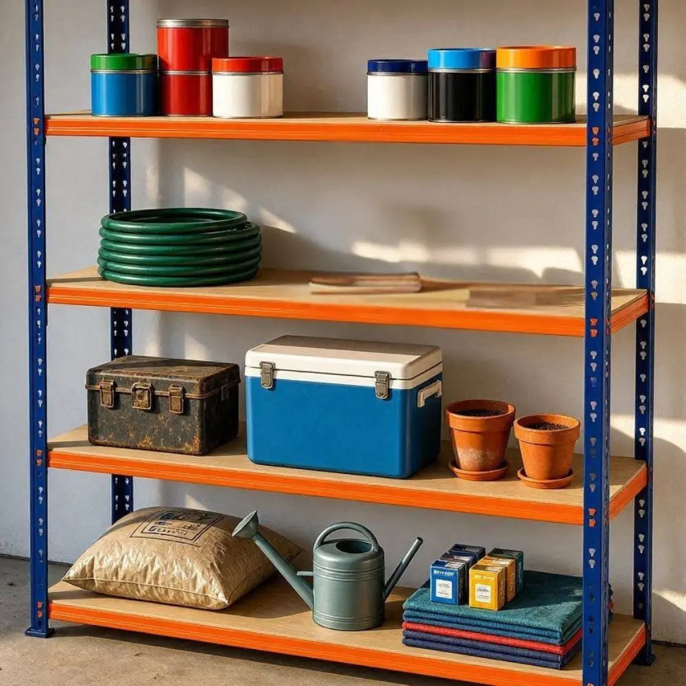 1.8M Heavy-Duty Garage Shelving Unit – Blue & Orange