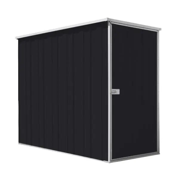 SpanBilt YardStore F36-S slimline garden shed 1.07m wide side entry door matte black Australian made