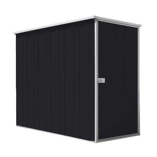 SpanBilt YardStore F36-S slimline garden shed 1.07m wide side entry door matte black Australian made