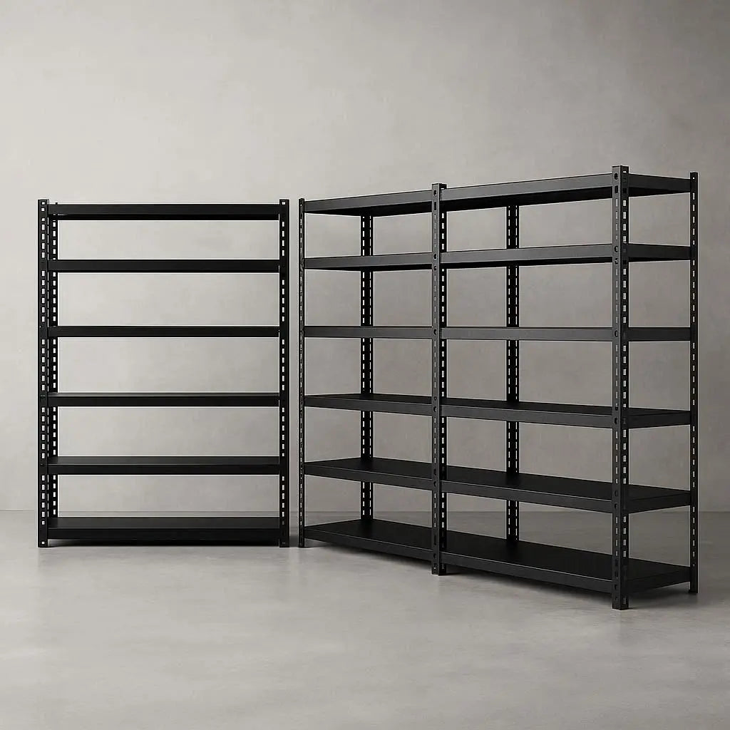 Giantz 5-tier steel garage shelving 3-pack black powder coat workshop storage