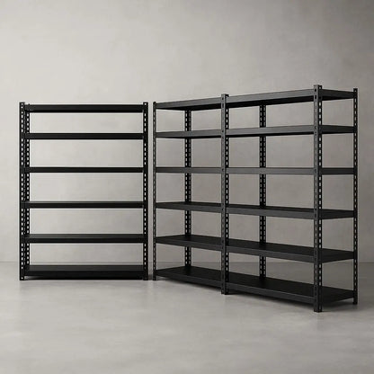 Giantz 5-tier steel garage shelving 3-pack black powder coat workshop storage