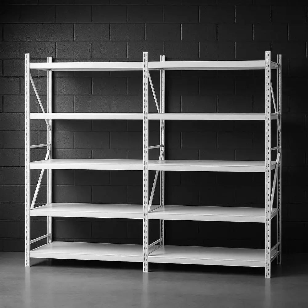 Giantz white 4-tier steel garage shelving unit 3x2m with Z-brace reinforced frame