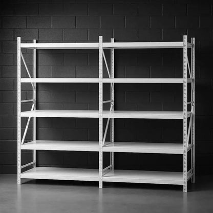 Giantz white 4-tier steel garage shelving unit 3x2m with Z-brace reinforced frame