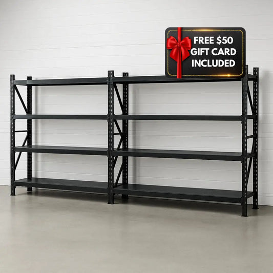 Heavy Duty Garage Shelving 4M Wide | Industrial Steel Storage Rack 200kg Australia