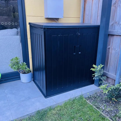 775L Outdoor Storage box in customers backyard fully setup