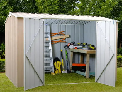 Spacious 9 square metre interior of gable roof storage shed