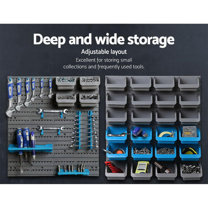 Giantz 88 Bin Wall Mounted Storage Rack – Heavy-Duty Garage Tool Organiser System