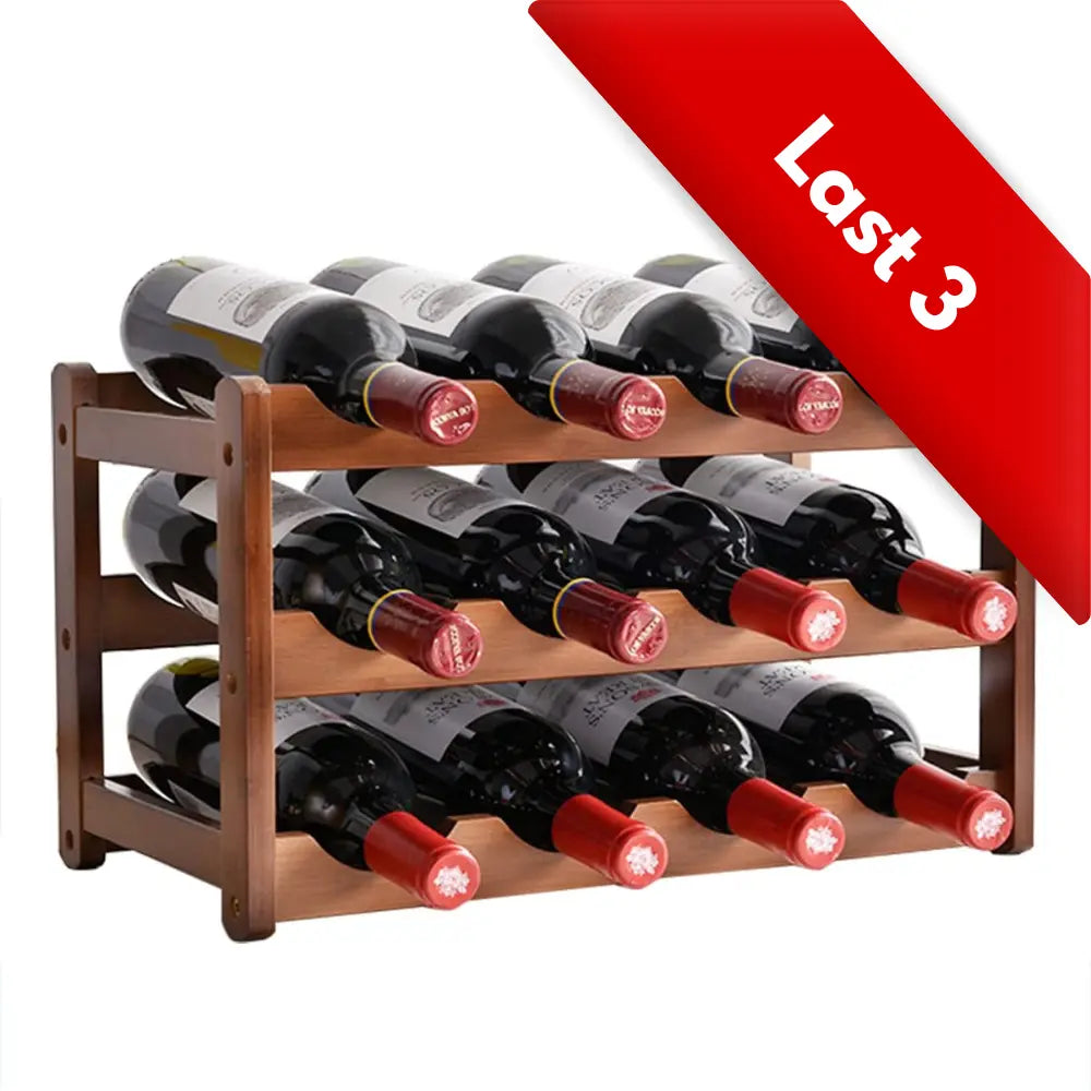 3 remining for Black Friday Sale - Bamboo wine rack 12 bottle kitchen counter storage display Australia