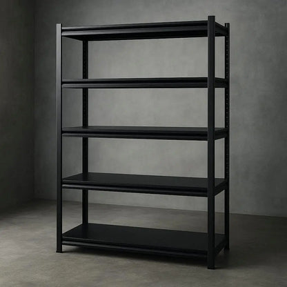 Giantz 5-tier steel garage shelving unit 1.8x1.2m black powder coat workshop rack