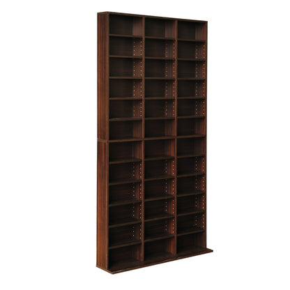 XXL brown furniture-grade storage tower with adjustable shelves for collector display