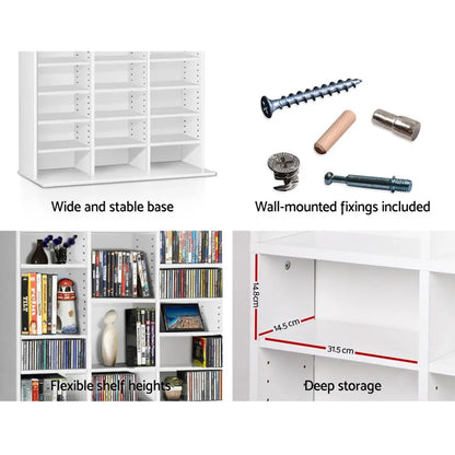 XXL White Adjustable Shelf 1000+ Capacity - Vinyl, Games, Collectibles Storage