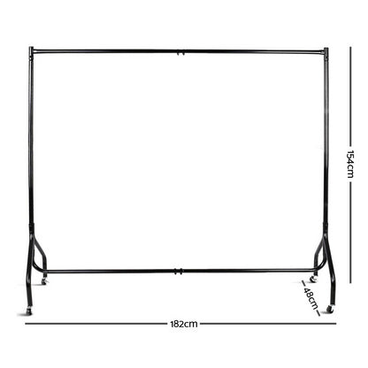 Artiss 2x Clothes Rack Airer – 6FT Metal Coat Stand with Wheels, Heavy Duty 60kg Capacity