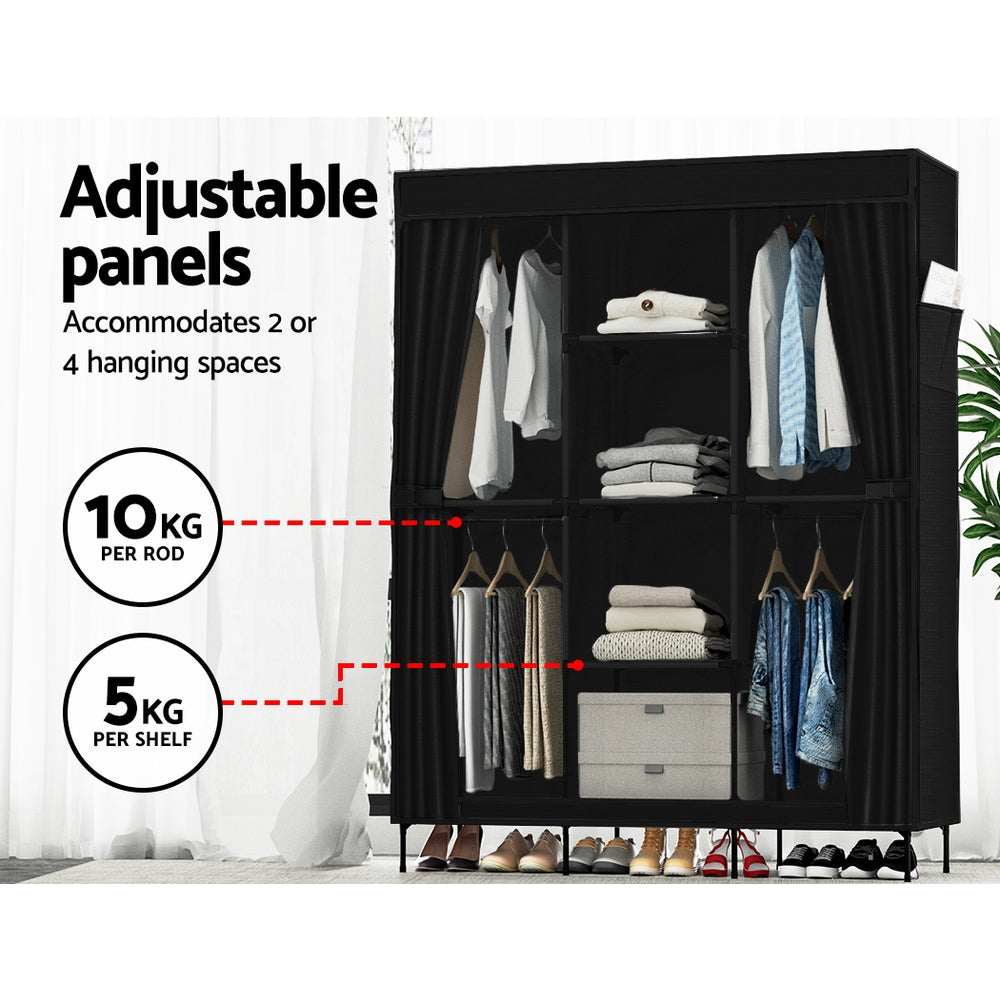 freestanding clothes rack with shelf