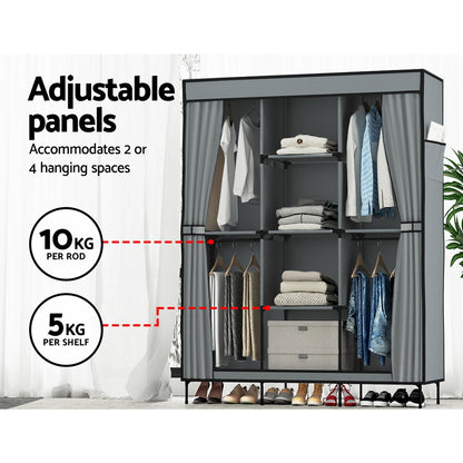 Easy 30-minute setup of portable wardrobe with no tools required perfect for renters and small spaces