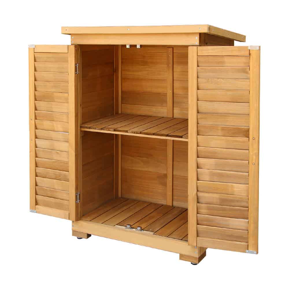 Outdoor Wooden Storage Cabinet – Weatherproof Garden Cupboard with Adjustable Shelf