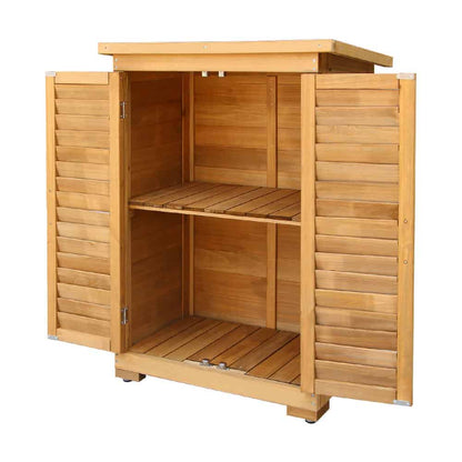 Outdoor Wooden Storage Cabinet – Weatherproof Garden Cupboard with Adjustable Shelf