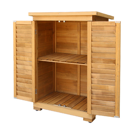 Gardeon Outdoor Wooden Storage Cabinet – Weatherproof Garden Cupboard with Adjustable Shelf