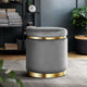 Premium Velvet Ottoman Storage Footstool Round Charcoal - Multi-Purpose Bedroom Living Room Seat Australia