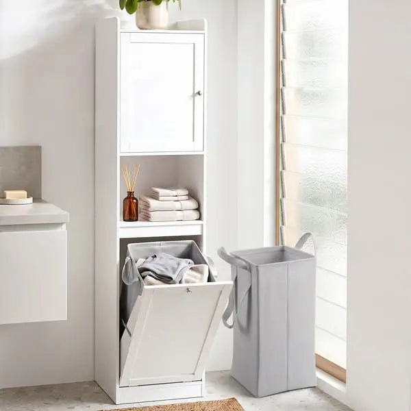 Artiss bathroom storage cabinet styled in a narrow bathroom corner