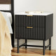 Black Bedside Table with 2 Drawers - Modern Nightstand for Bedroom Storage