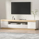 Artiss Lior Entertainment Unit 180cm - White & Wood Dual-Tone, 2 Cabinets, Open Shelf & Drawer