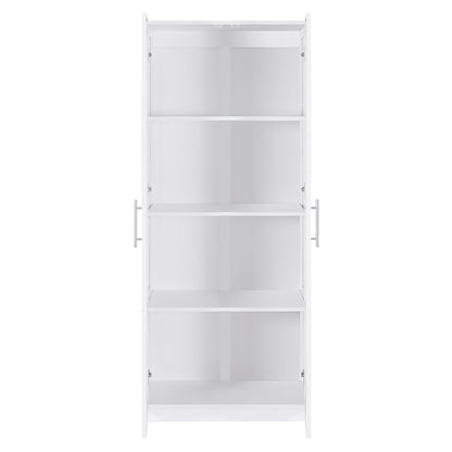 2-Door Tall Buffet Cupboard – White Kitchen Pantry Storage Cabinet (180cm)