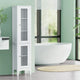 Artiss Bathroom Storage Cabinet 160cm Tall White - Glass Door Cupboard Australia
