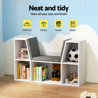 Before and after room organization with kids storage bookshelf creating tidy space