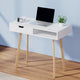 Artiss White & Oak Computer Desk – 90CM with Drawer & Shelf | Scandinavian Style