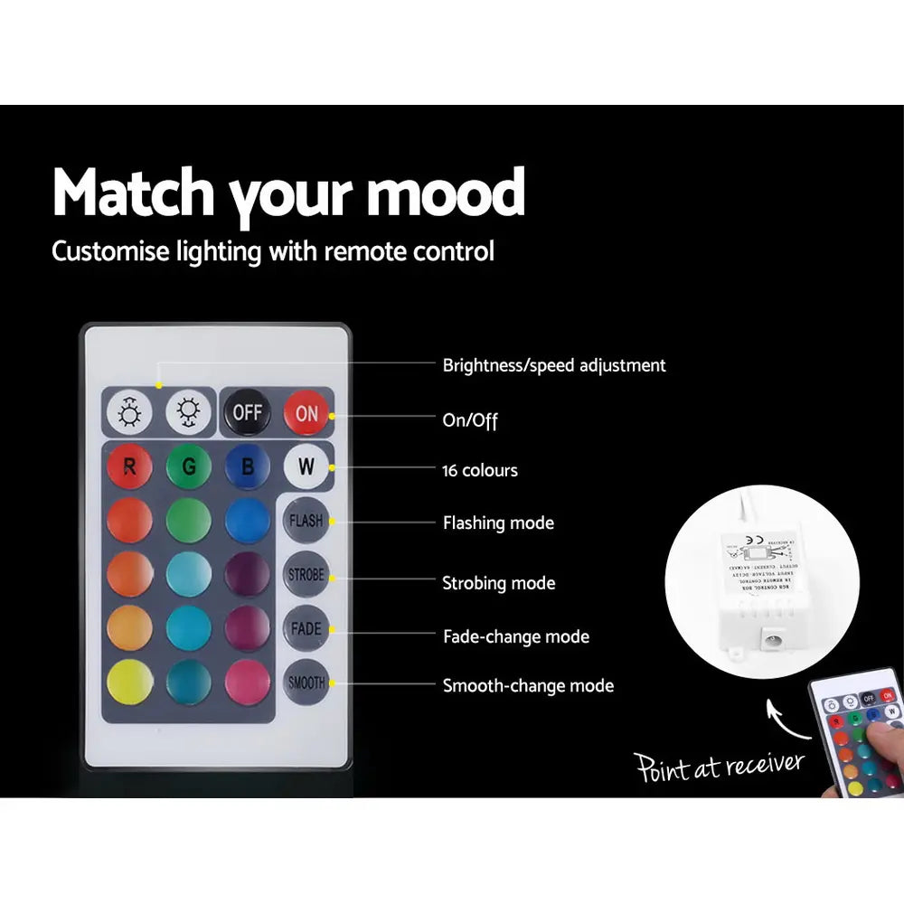 LED bedside table remote control with 16 colour options and flash modes