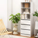 3 Drawer Tallboy Dresser White | Bedroom Storage Cabinet with Shelves
