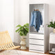 White Wardrobe Closet with Drawers & Hanging Rail – 185cm Vertical Storage Unit | Smart Storage AU