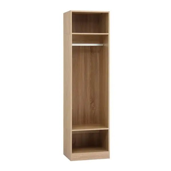 Artiss slim pine wardrobe 185cm with hanging rod and open shelves melamine finish bedroom storage