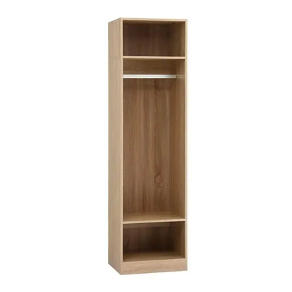 Artiss slim pine wardrobe 185cm with hanging rod and open shelves melamine finish bedroom storage