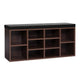 Artiss 10-Cube Shoe Cabinet Bench – Walnut Entryway Storage with Cushioned Seat