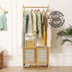 Bamboo Clothes Rack 168cm | Coat Stand with Storage for Bedroom & Entryway
