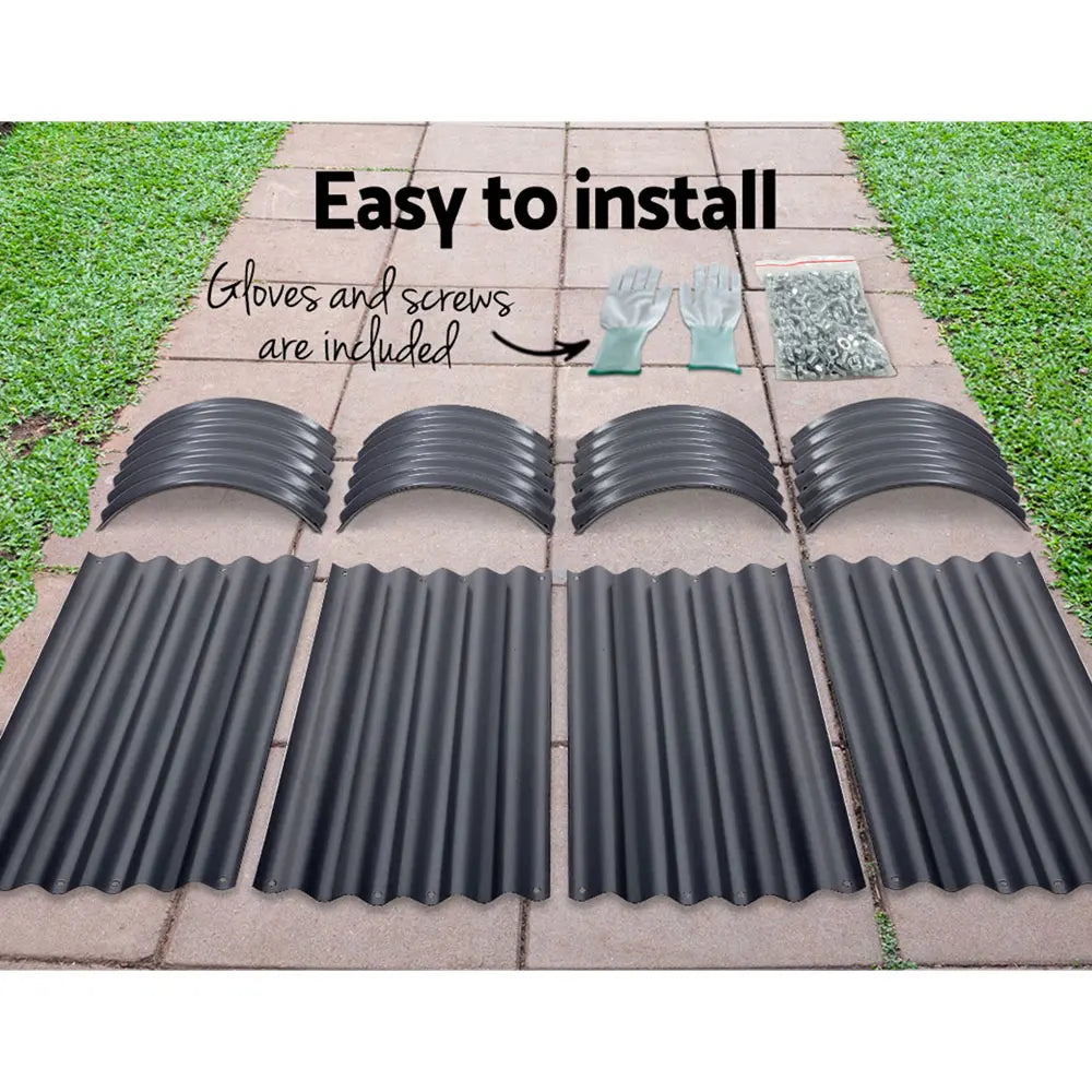 2x Oval Raised Garden Beds 160X80X42cm