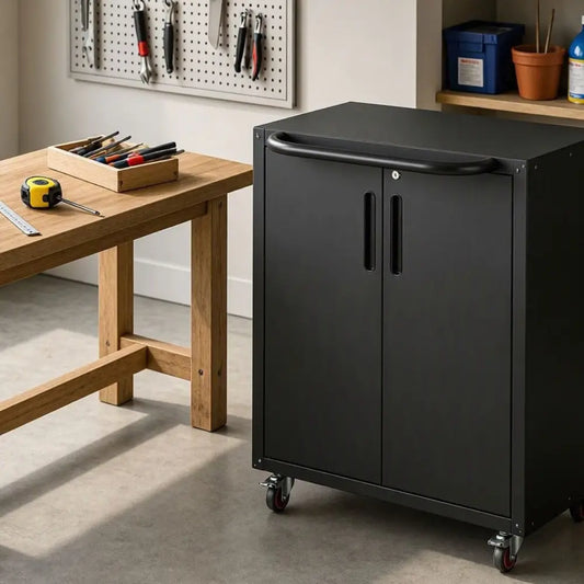 Giantz Rolling Tool Cabinet 75cm - Lockable Steel Storage with Adjustable Shelf