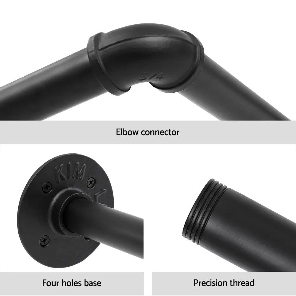 Wall mounted clothing rack with included hardware and assembly instructions