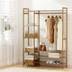 Artiss Bamboo Clothes Rack with Shelves – 8-Tier Garment Organiser (Walnut)