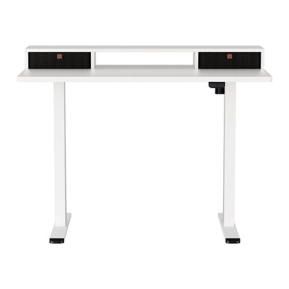 120CM Electric Standing Desk with Drawer Shelf | Height Adjustable Sit-Stand Office Table – White