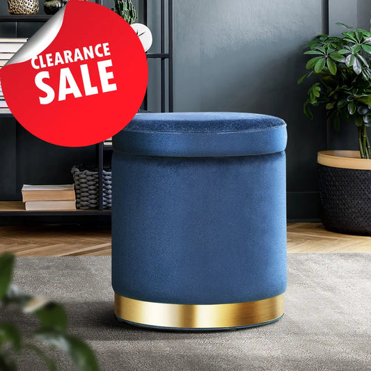 Clearance Sale - Navy storage foot stool - Not to be restocked.