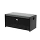 Gardeon Wicker Outdoor Storage Bench - 102L, 300kg Rated, Cushioned Seat | Black PE Rattan