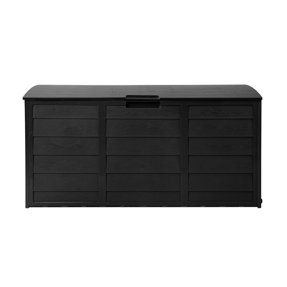 🔒 290L Outdoor Storage Box Australia | Lockable Weatherproof Garden Container - Black