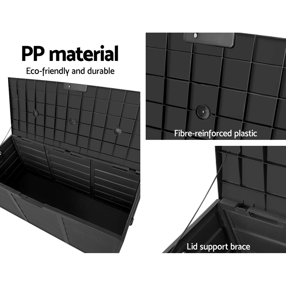Close-up of black resin texture on Gardeon box