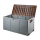 290L Outdoor Storage Box – Brown Lockable Garden Deck Organiser with Wheels