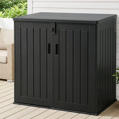 Large lockable outdoor storage box in Australian garden patio setting