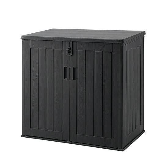 Gardeon 775L large outdoor storage box black lockable weatherproof garden shed organizer