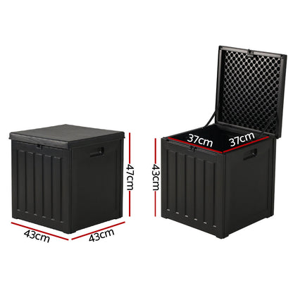 80L Outdoor Storage Box | Compact Lockable Garden Bench | Rattan Design Australia