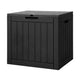 Gardeon Outdoor Storage Box 118L – Weatherproof Black Garden Bench with Lockable Lid